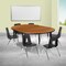 Flash Furniture 47.5 W, 76 L, 30.25 H, Chrome, Laminate, Particleboard, Plastic, Steel XU-GRP-16CH-A3048CON-48-OAK-T-A-GG - alternate 1